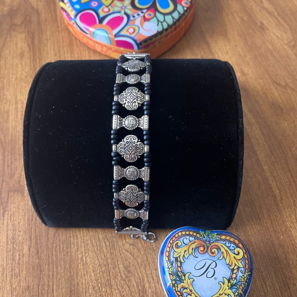 Elegant Silver and Black Brighton Bracelet